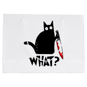 Murderous Cat With Knife Large Gift Bag