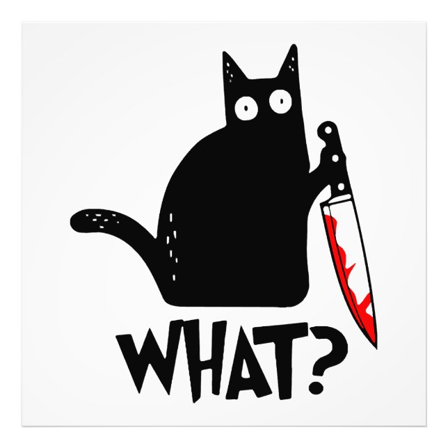 Murderous Cat With Knife Photo Print (Front)
