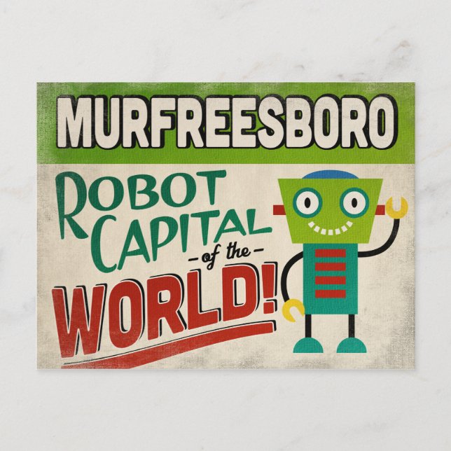 Murfreesboro Tennessee Robot - Funny Vintage Postcard (Front)