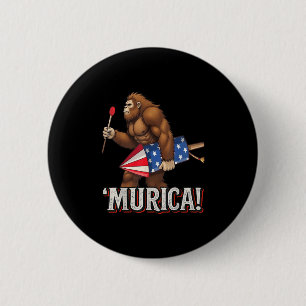 Murica Bigfoot 4th Of July American Flag Sasquatch 6 Cm Round Badge