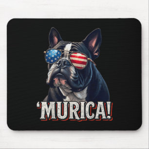 Murica Bulldog 4th Of July American Flag Patriotic Mouse Mat