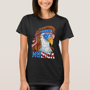 Murica Eagle 4th of July Mullet American Flag USA T-Shirt