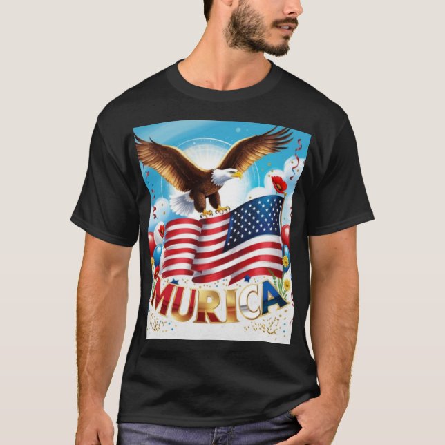 Murica MAGA Memorial Day Patriotic USA Merica T-Shirt (Front)