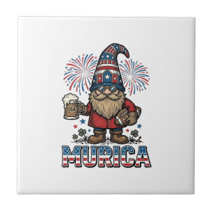 Murica Patriotic Gnome Beer Vintage Shirt Design_1 Tile