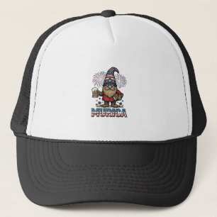 Murica Patriotic Gnome Beer Vintage Shirt Design_1 Trucker Hat