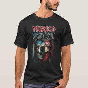 Murica Patriotic Rottweiler 4th of July Dog 7 T-Shirt