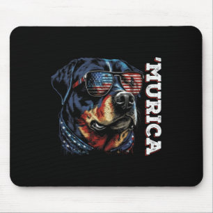 Murica Patriotic Rottweiler 4th Of July Dog Mouse Mat