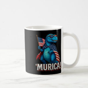 Murica T Rex Dinosaur 4th Of July American Flag Us Coffee Mug