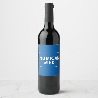'Murican Wine (Blue) - July 4th Wine Label