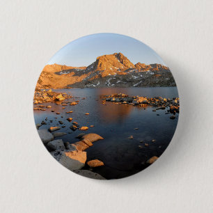 Muriel Lake Sunset near Piute Pass - Sierra Nevada 6 Cm Round Badge