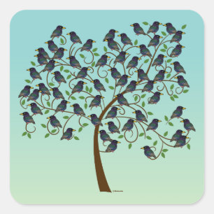 Murmuration of Starlings Square Sticker