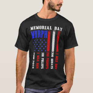 Murph 2021 Memorial Day Workout Patriotic WOD Memo T-Shirt