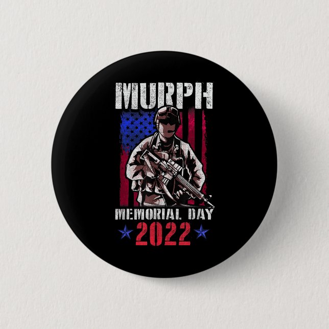 Murph 2022 Workout Challenge American Memorial 6 Cm Round Badge (Front)