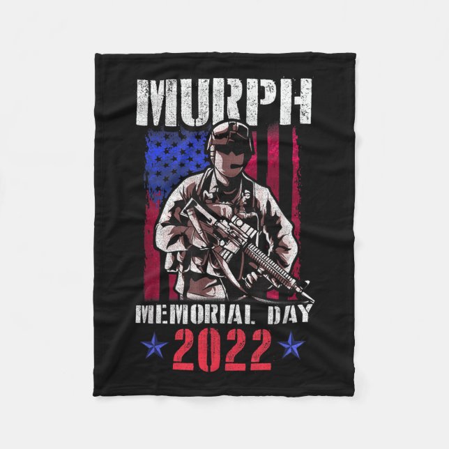 Murph 2022 Workout Challenge American Memorial Fleece Blanket (Front)