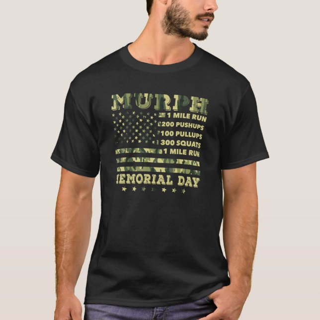 Murph 2023 Workout Challenge American Memorial Day T-Shirt (Front)