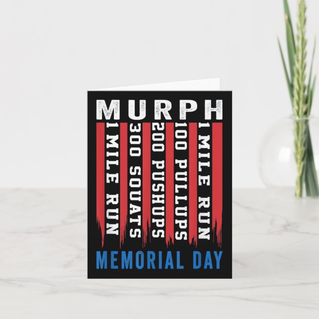 Murph Challenge American Memorial Day Workout Gym Card (Front)