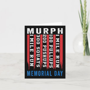 Murph Challenge American Memorial Day Workout Gym Card