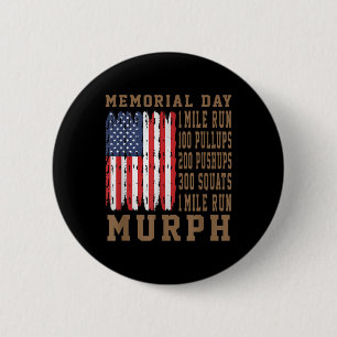 Murph Challenge Memorial Day Workout American 6 Cm Round Badge