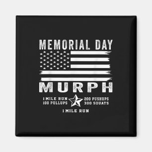 Murph Challenge Memorial Day Workout Gym Us Flag Magnet