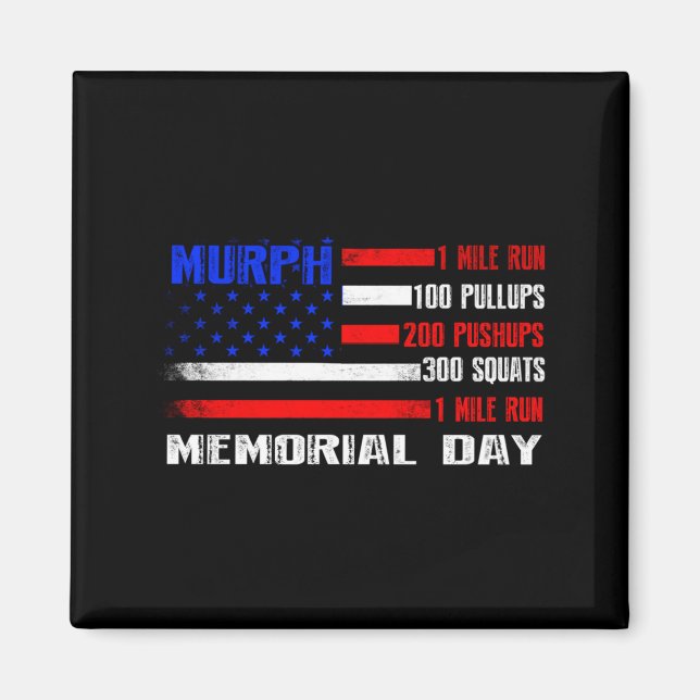 Murph challenge memorial day workout wod american  magnet (Front)