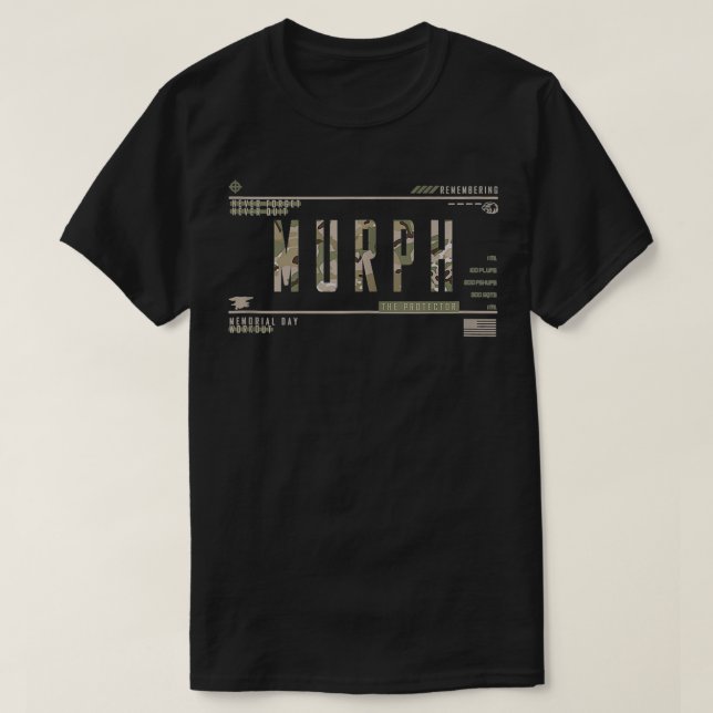 Murph Memorial Day Workout WOD badass military wor T-Shirt (Design Front)
