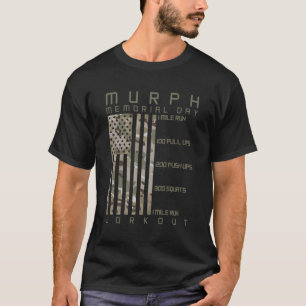 Murph Memorial Day Workout Wod Cam Multi Camo Flag T-Shirt