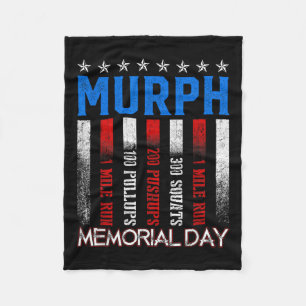 Murph Workout Exercise Challenge Murph Memorial Fleece Blanket