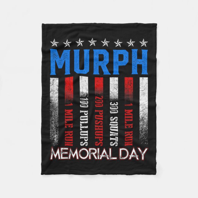 Murph Workout Exercise Challenge Murph Memorial Fleece Blanket (Front)