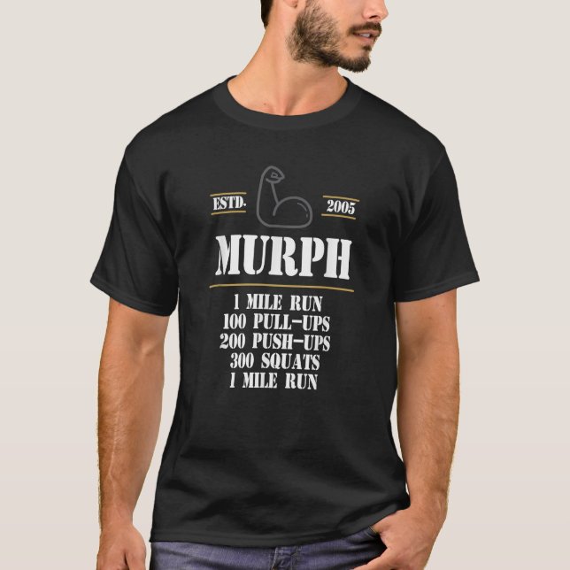 Murph Workout Exercise Challenge Patriotic WOD Gif T-Shirt (Front)