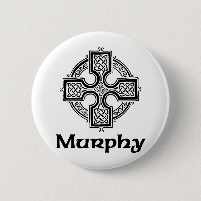 Murphy Celtic Cross 6 Cm Round Badge (Front)