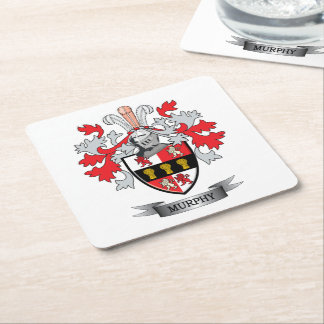 Murphy Coat of Arms Square Paper Coaster