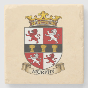 Murphy Family Coat of Arms Trivet Stone Coaster
