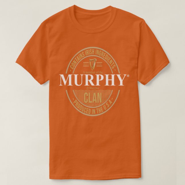 Murphy Family Irish American Clan Design T-Shirt (Design Front)