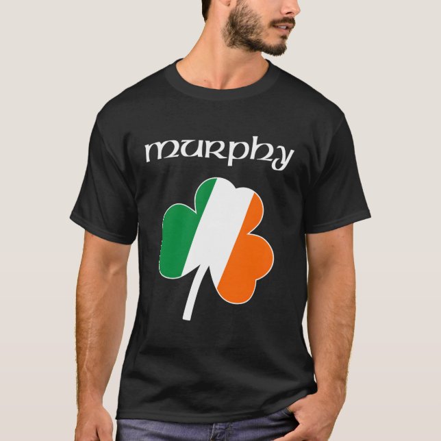 Murphy Irish Last Name Gift Ireland Flag Shamrock  T-Shirt (Front)