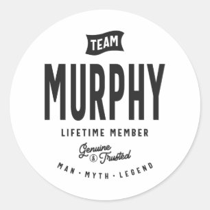 Murphy Lifetime Member Personalised Name Murphy Classic Round Sticker