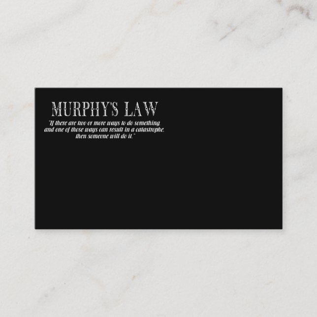 Murphy’s law business card (Front)