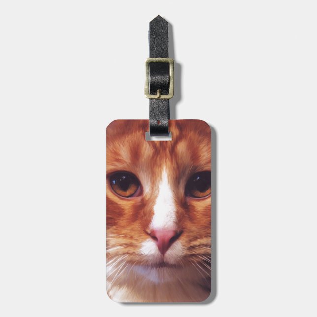 Murphy the Orange Tabby Cat Luggage Tag (Front Vertical)