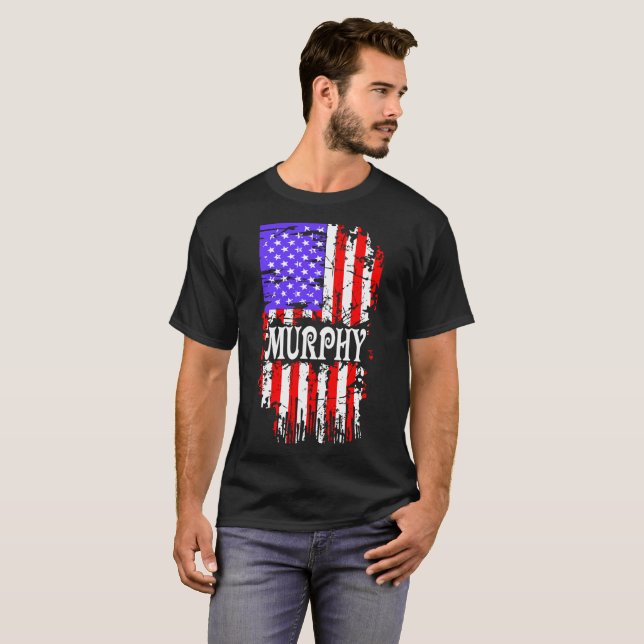 Murphy USA Flag Last Name Surname Proud Gift T-Shirt (Front Full)