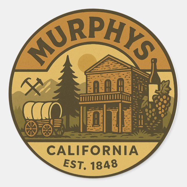 Murphy's California Vintage Emblem  Classic Round Sticker (Front)