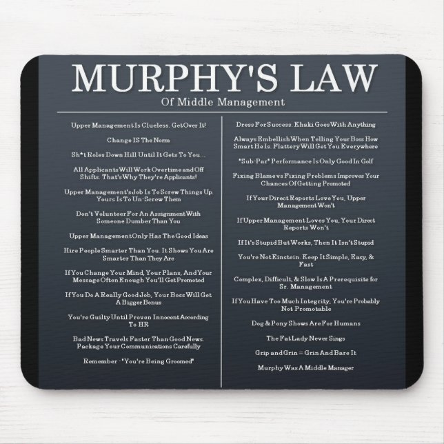 Murphys Laws of Middle Management Mouse Mat (Front)