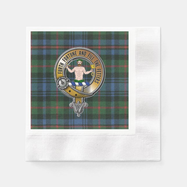 Murray Atholl Tartan & Badge Napkin (Front)