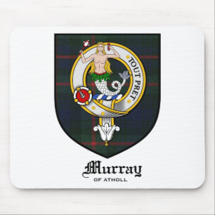 Murray Clan Crest Badge Tartan Mouse Mat