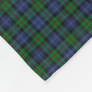 Murray Clan Green and Royal Blue Tartan Fleece Blanket