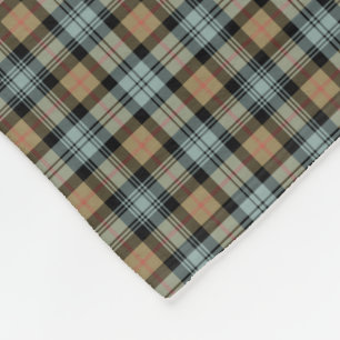Murray Clan Tan and Mint Green Reproduction Tartan Fleece Blanket