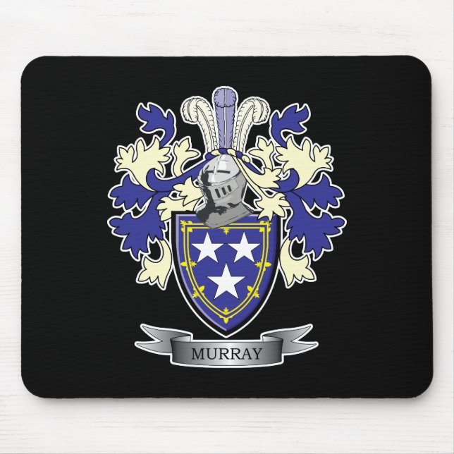 Murray Family Crest Coat of Arms Mouse Mat (Front)