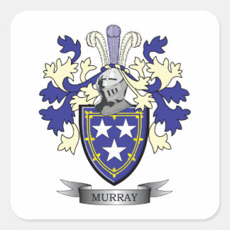 Murray Family Crest Coat of Arms Square Sticker