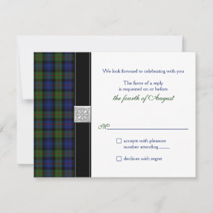 Murray of Atholl Tartan Wedding RSVP Reply Card