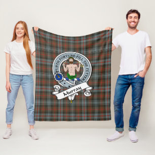 Murray Of Atholl Weathered Clan Badge Tartan Plaid Fleece Blanket