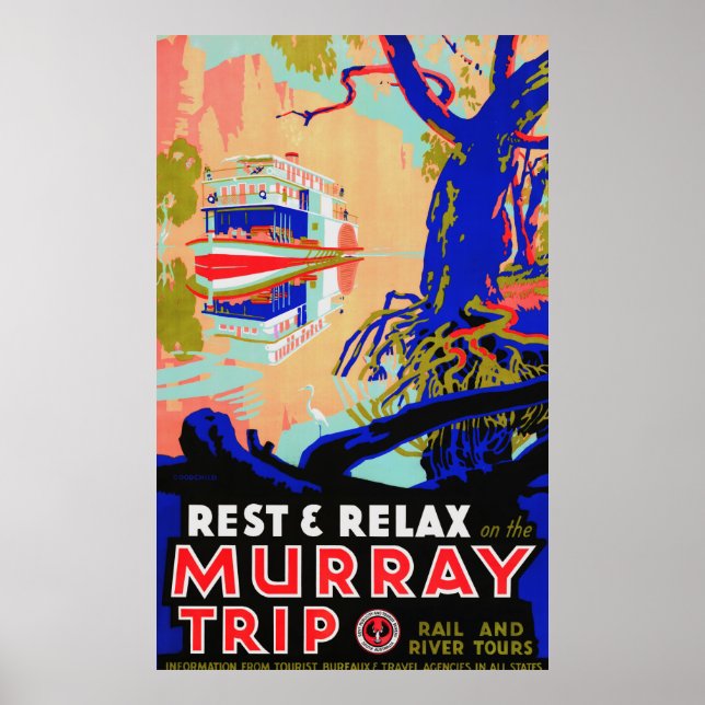 Murray River Australian Travel Poster (Front)