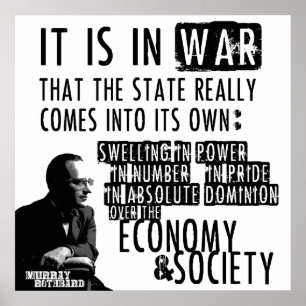 Murray Rothbard Anti-War Anti-State Libertarian Poster